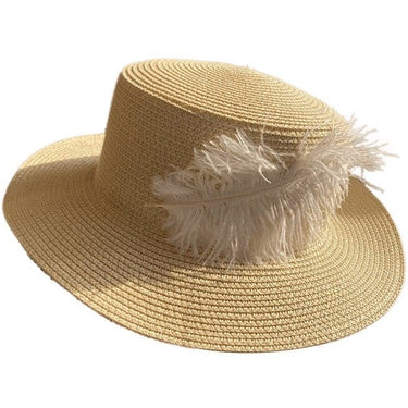 Chapeau Paille Plume Femme